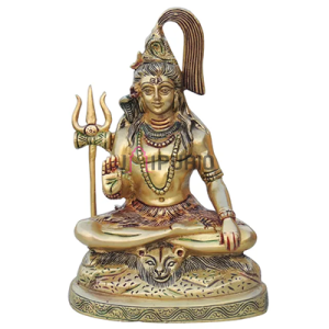 Shiv Ji Brass Showpiece: 2x1x3 inch Sacred Art | Compact Divine Statue | Perfect Car & Desk Decor | Traditional Mini Murti