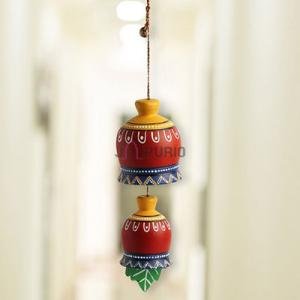 Hand-Painted Terracotta Wind Chime | Traditional Indian Clay Wind Bell | Artisan Crafted Home & Garden Decor | Eco-Friendly Musical Decor | Authentic Art