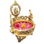 Premium Brass Ganesha Urli | Luxury Temple Water Bowl | Large Sacred Basin | Designer Home Decor | Traditional Ritual Vessel