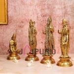 Antique Golden Ram Darbaar Brass Idol | Traditional 23.6 × 7.6 × 30.5 cm Table Top Murti | Handcrafted Ram Parivar Statue | Premium Decor | Jaipurio