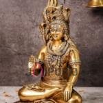 Brass Table Top Lord Shiva Idol | Traditional 20.3 × 12.7 cm Sacred Murti | Handcrafted Mahadev Statue for Home Temple | Premium Decor | Jaipurio