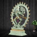 Vintage Brass Nataraja | 20" x 17" x 6" | 12 kg | Green Patina | Dancing Shiva Cosmic Dance | Sacred Hindu Art | Jaipurio