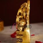 Antique Gold Fine Brass Ganesha Idol | Traditional 15.2 × 5.1 × 14 cm Sacred Murti | Handcrafted Vinayak Statue | Premium Temple Art | Jaipurio