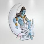 Lord Shiva with Moon Wall Sculpture | Majestic 152.4 × 121.92 × 30.48 cm Fiberglass Art | Premium 20000 gm Divine Masterpiece | Sacred Decor