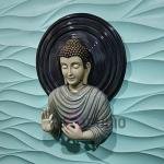 Lord Buddha Wall Hanging Sculpture | 76.2 cm x 61 cm x 15.2 cm | 6400 gm Fiberglass & Marble | Serene Buddhist Art Decor | Enlightenment Gift | Jaipurio