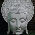 Lord Buddha Wall Hanging Sculpture | 137.2 cm x 91.4 cm x 30.5 cm | 14 kg Fiberglass & Marble | Serene Buddhist Art Decor | Meditation Masterpiece