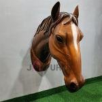 Horse Head Wall Sculpture (76.2 cm × 35.6 cm × 91.4 cm/30" × 14" × 36", 20000 g) | Modern Fiberglass Art with Marble Powder | Elegant Home Decor by Jaipurio