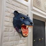 Tiger Head Wall Sculpture (45.7 cm × 35.6 cm × 27.9 cm/18" × 14" × 11", 2000 g) | Modern Fiberglass Art with Marble Powder | Fierce Home Decor by Jaipurio