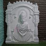 Khatushyamji Temple Wall Sculpture (152.4 cm × 106.7 cm × 12.7 cm/60" × 42" × 5", 12000 g) | Sacred Temple Architecture | Premium Fiberglass Art with Marble Powder by Jaipurio