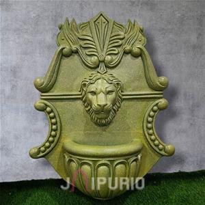 Lion Head Water Fountain (121.9 cm × 91.4 cm × 12.7 cm/48" × 36" × 5", 10000 g) | Majestic Fountain Art | Premium Fiberglass with Marble Powder by Jaipurio