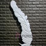 Decorative Feather Wall Sculpture (152.4 cm × 45.7 cm × 5.1 cm/60" × 18" × 2", 5000 g) | Modern Fiberglass Art with Marble Powder | Contemporary Home Decor by Jaipurio