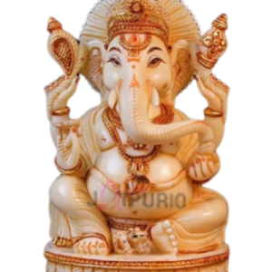 Marble Ganesha Statue: Exquisite Hand-Carved Murti | Divine Decor, Spiritual Gift | Remover of Obstacles | Authentic Indian Art