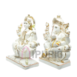 Marble Ganesha Statue: Exquisite Hand-Carved Murti | Divine Decor, Spiritual Gift | Remover of Obstacles | Authentic Indian Art