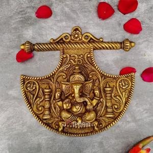 10" Pure Brass Wall Hanging Ganesha | Sacred Wall Art | Divine Decor