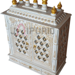 White Marble Home Temple: Compact Handcrafted Mandir | Elegant Spiritual Decor