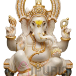 Marble Ganesha Statue: Divine 35CM Pure Masterpiece | Luxury Temple Art | Authentic Craftsmanship | Sacred Stone Sculpture