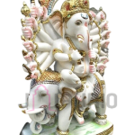 Marble Ganesha Statue: Customizable Pure White Masterpiece | Luxury Temple Art | Bespoke Craftsmanship | Sacred Stone Sculpture