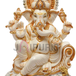 Marble Ganesha Statue: Divine Masterpiece | Luxury Temple Art | Authentic Indian Craftsmanship | Sacred Stone Sculpture