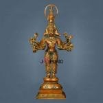 Bronze Finish Brass Lord Panchmukhi Hanuman Statue 22" | 10.2 kg Timeless Charm | Spiritual Significance & Artistic Mastery | 10" Width, 7" Depth