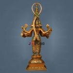 Bronze Finish Brass Lord Panchmukhi Hanuman Statue 22" | 10.2 kg Timeless Charm | Spiritual Significance & Artistic Mastery | 10" Width, 7" Depth