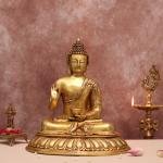 Handcrafted 20-Inch Superfine Brass Buddha Statue | Premium Spiritual Sculpture | Traditional Buddhist Artistry