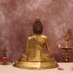 Handcrafted 20-Inch Superfine Brass Buddha Statue | Premium Spiritual Sculpture | Traditional Buddhist Artistry