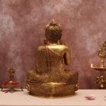 Handcrafted Large Size Brass Buddha Statue | Premium 20.6-Inch Spiritual Sculpture | Traditional Buddhist Artistry