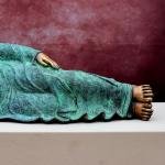 Handcrafted Large Size Reclining Brass Buddha Statue | Premium 19-Inch Spiritual Sculpture | Traditional Buddhist Artistry