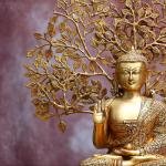 Handcrafted Brass Buddha Statue with Bodhi Tree | Premium 25.3-Inch Spiritual Sculpture | Traditional Buddhist Artistry