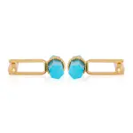 Turquoise Bar Cufflink | Natural Stone | Gold Accent | Jaipurio