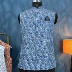 Imperial Indigo Nehru Jacket | Regal Elegance for Men