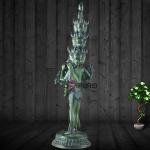 Eleven-Headed Eight-Armed Avalokiteshvara Brass Statue | 23.2" Height | Antique Green Patina | Sacred Buddhist Art | Collector's Edition | Jaipurio