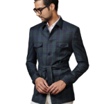 Elite Blue Green Check Hunting Jacket - Stylish Functionality in Sizes S to XL | Jaipurio