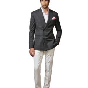 The Dignified Charcoal Grey Check Wool Western Jacket | Premium Winter Wear | Jaipurio Collection