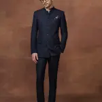 The Bespoke Navy Woollen Bandhgala Suit (S-XL) | Premium Traditional Menswear | Custom Indian Formal Wear by Jaipurio