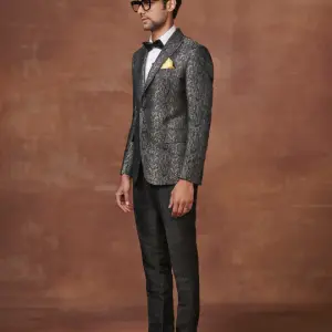 The Bespoke Jacquard Symphony Tuxedo Jacket | Premium Formal Wear | Jaipurio Collection