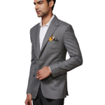 Regal Adventurer's Grey Wool Tuxedo Jacket - Sophisticated Style in Sizes S to XL | Jaipurio