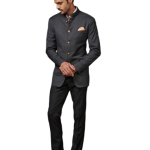 Striped Noir Bandhgala Suit (S-XL) | Modern Formal Wear | Contemporary Indian Menswear by Jaipurio