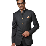 Striped Noir Bandhgala Suit (S-XL) | Modern Formal Wear | Contemporary Indian Menswear by Jaipurio