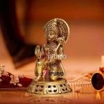 11" Pure Brass Blessing Hanuman Idol | Sacred Temple Murti | Divine Grace Statue