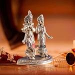 Pure Brass Radha Krishna Idol – 7" Height | Divine Love Sculpture