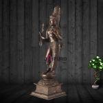 Pure Brass Ardhanarishwara Sculpture | 20.8" x 6.2" x 7.5" | 8 kg | Dark Chocolate Finish | Divine Unity Form | Sacred Hindu Art | Jaipurio