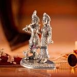 Pure Brass Radha Krishna Idol – 7" Height | Divine Love Sculpture