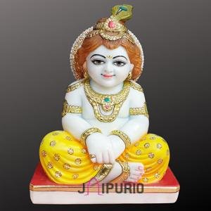 15" Hand Carved Marble Bal Gopal Statue | Jaipurio