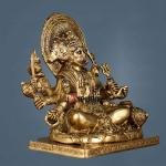 Pure Brass Superfine Panchmukhi Hanuman Blessing Statue 10" | Antique Finish | 4.8 kg Finely Detailed | Invoke Divine Blessings | 9" Width, 5" Depth