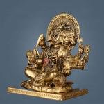 Pure Brass Superfine Panchmukhi Hanuman Blessing Statue 10" | Antique Finish | 4.8 kg Finely Detailed | Invoke Divine Blessings | 9" Width, 5" Depth