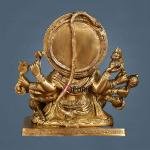 Pure Brass Superfine Panchmukhi Hanuman Blessing Statue 10" | Antique Finish | 4.8 kg Finely Detailed | Invoke Divine Blessings | 9" Width, 5" Depth