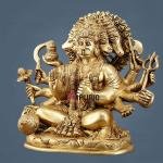 Pure Brass Superfine Panchmukhi Hanuman Statue 8" | Embrace Divine Protection & Strength | 4 kg Intricate Craftsmanship | 9" Length, 4" Width | Sacred Space