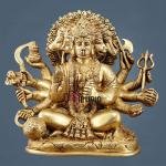 Pure Brass Superfine Panchmukhi Hanuman Statue 8" | Embrace Divine Protection & Strength | 4 kg Intricate Craftsmanship | 9" Length, 4" Width | Sacred Space