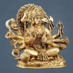 Pure Brass Superfine Panchmukhi Hanuman Statue 8" | Embrace Divine Protection & Strength | 4 kg Intricate Craftsmanship | 9" Length, 4" Width | Sacred Space